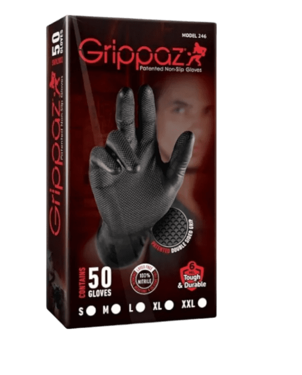 GRIPPAZ BLACK MEDIUM DIAMOND GRIP GLOVE - Image 2