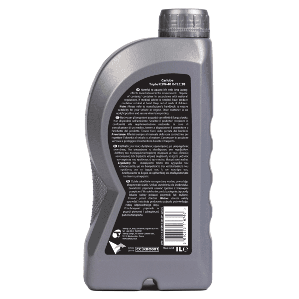Triple-R R-TEC-28 5W-40 A3/B3 A3/B4 Fully Synthetic 1 Litre - Image 2